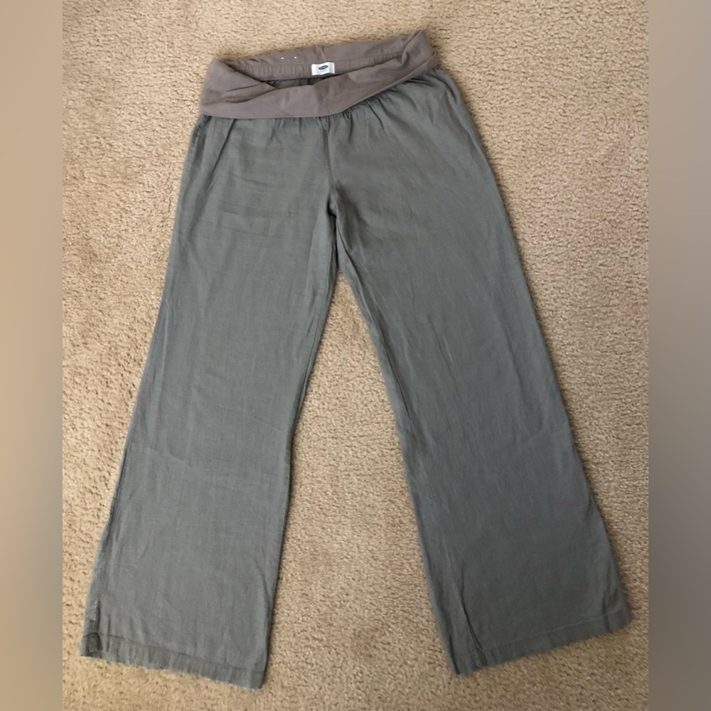 Wide leg linen pants